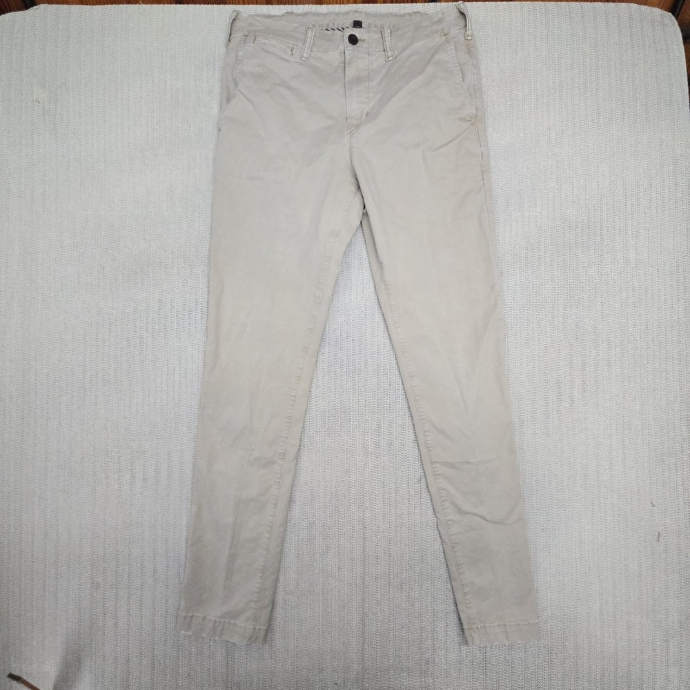American Eagle Pants Mens 31x34 Beige Slim Flex Chino Stretch Tapered Casual